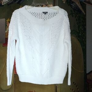 Express Women's Cable Knit White Sweater